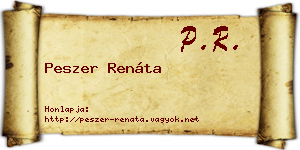 Peszer Renáta névjegykártya